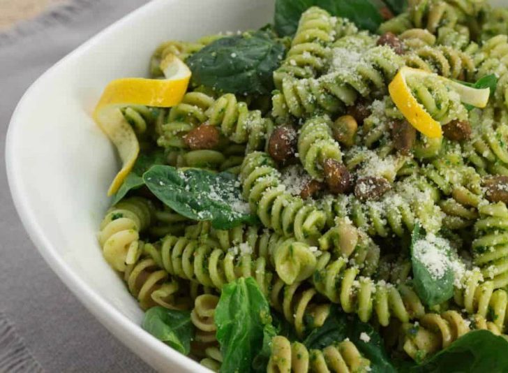 Fusilli with Pistacchio-Arugula Pesto