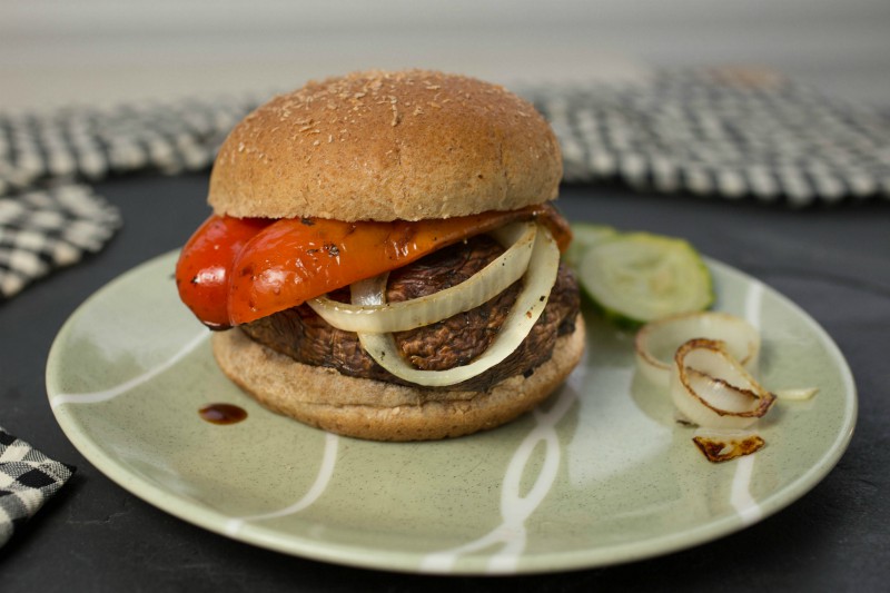 Grilled Portobello Mushroom Burgers With Grilled Peppers | The Scramble