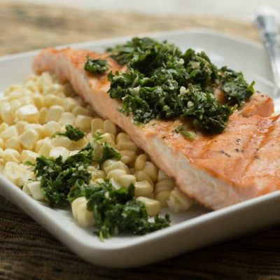 Grilled Salmon with Fresh Herb Pesto - The Scramble