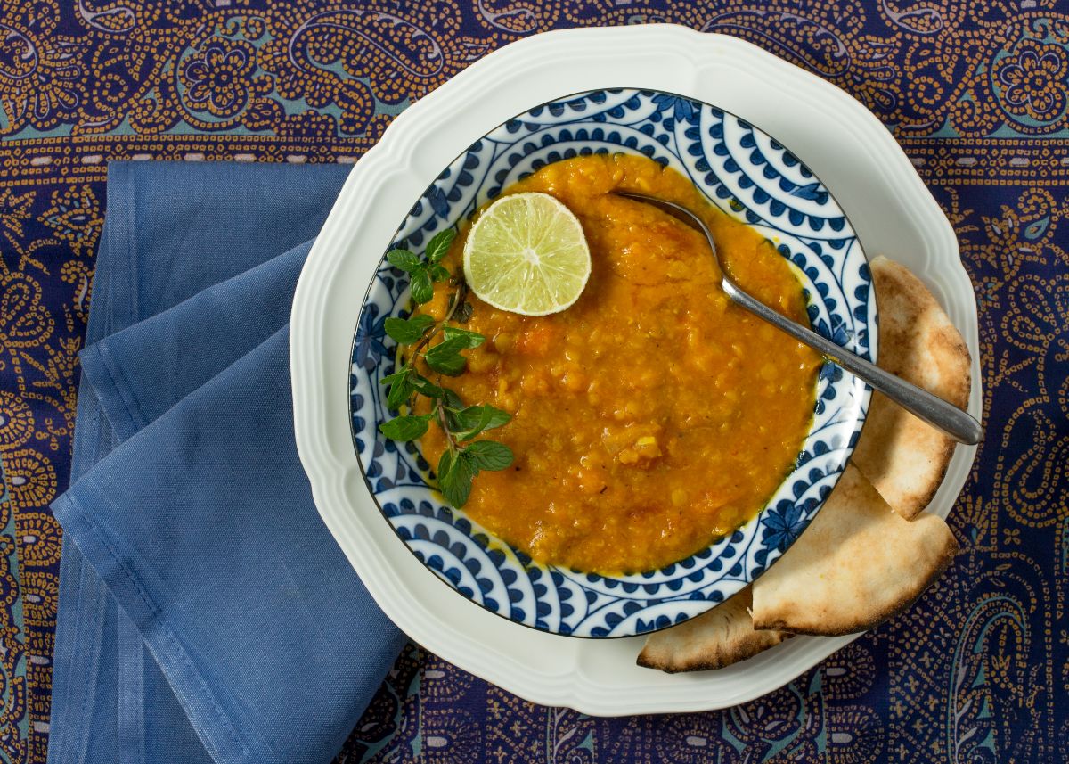 butternut squash and yellow lentil stew: an example of one of our pantry staple recipes