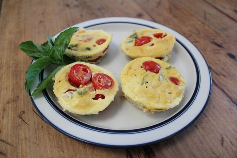 Microwave Egg Caprese Breakfast Cups