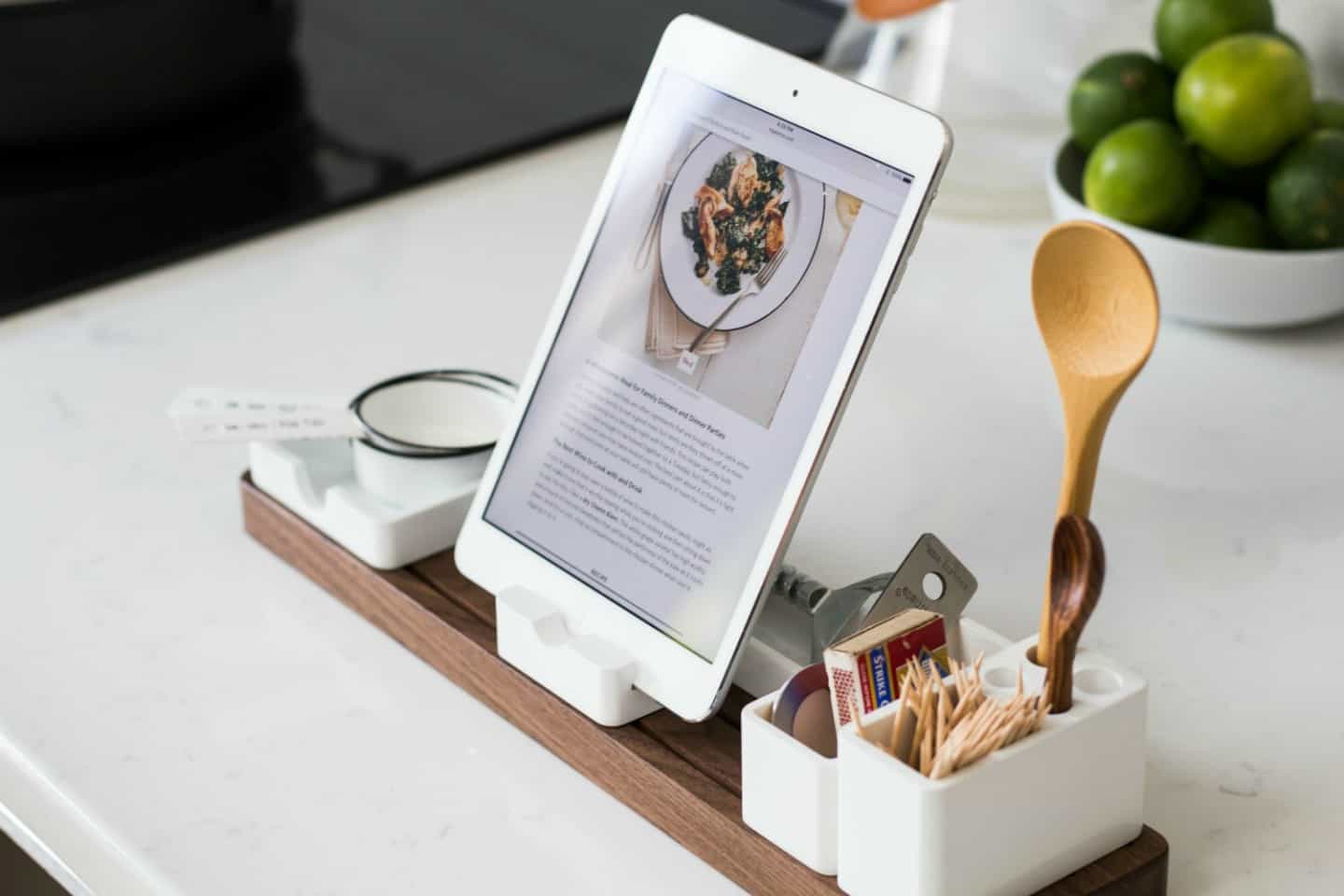 Tablet on Counter with Recipe