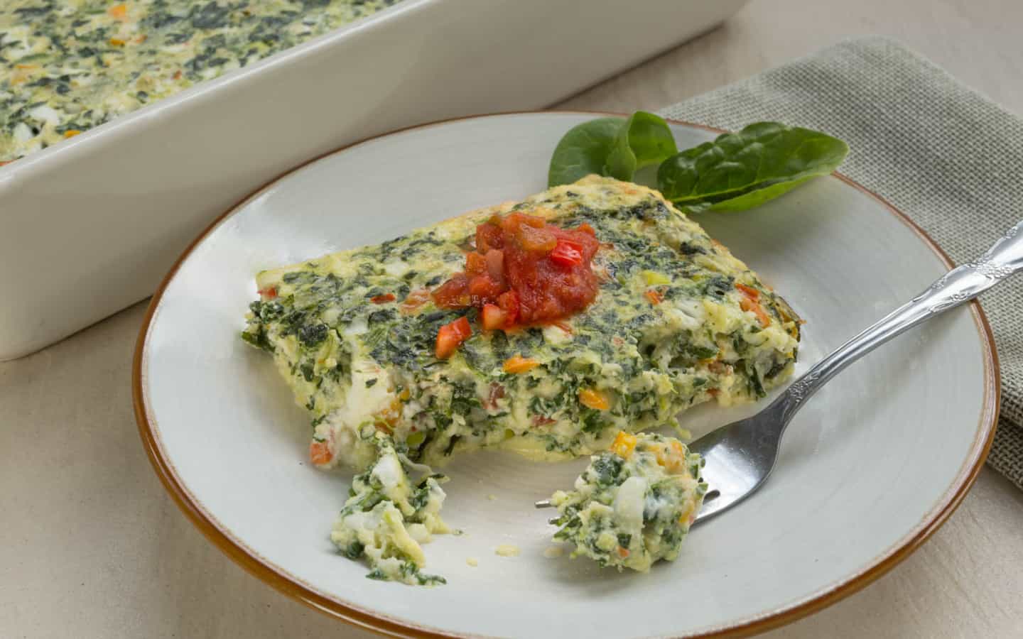 Cheese Pepper Jack Spinach and Egg Bake