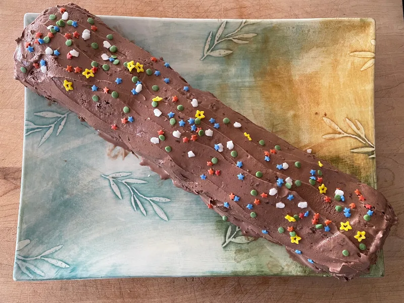 Swiss Roll Cake with Design - Gemma's Bigger Bolder Baking