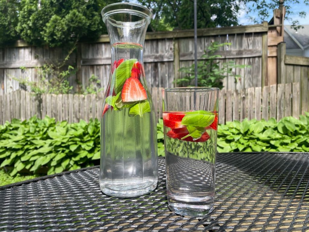 strawberry basil flavored water