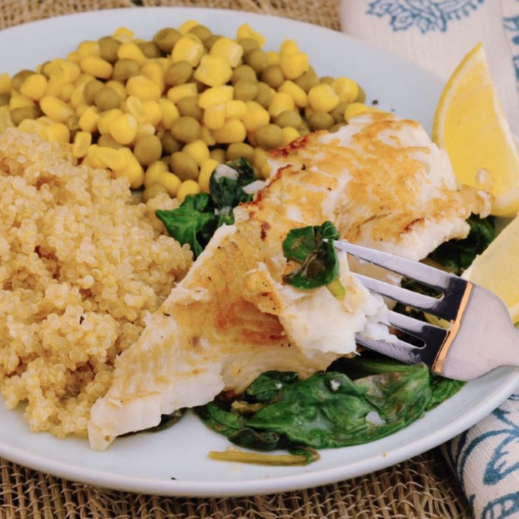 pan-fried tilapia with baby spinach and fish substitutions